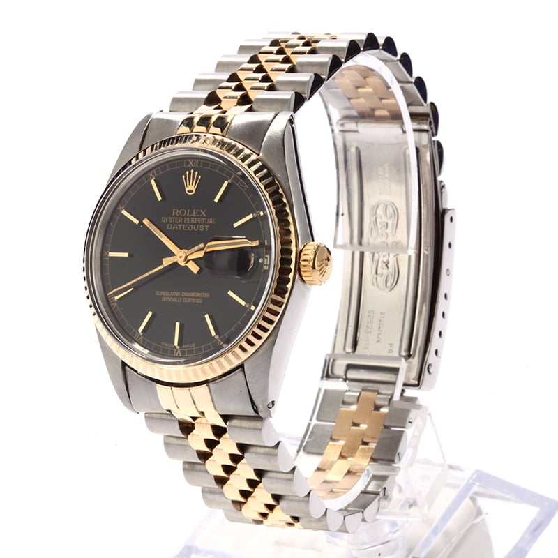 Used Rolex Datejust 16013 Black Index Dial