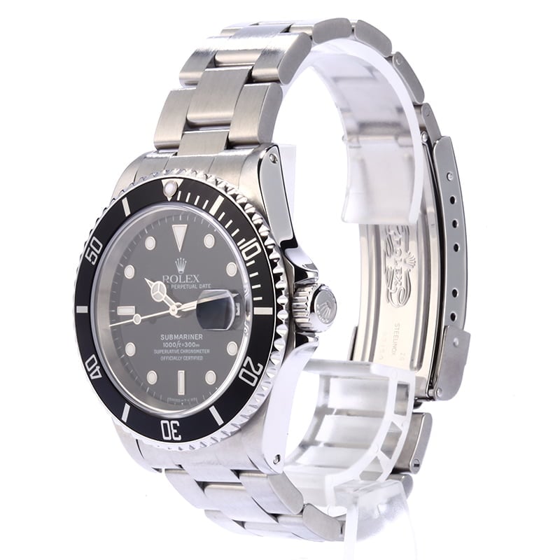 Rolex Submariner 16610 Black Luminous Dial with Black Bezel