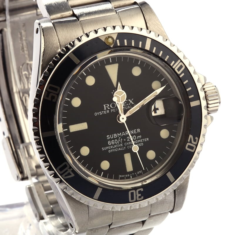 Vintage 1975 Rolex Submariner 1680 Black Bezel