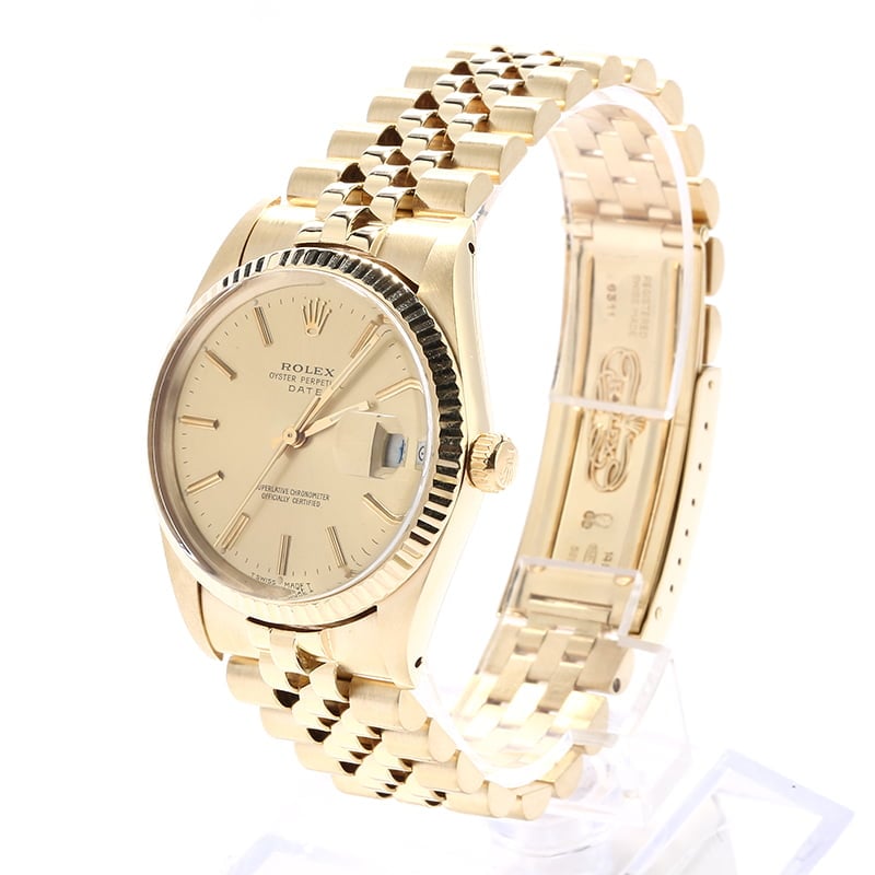 Used Rolex Date 15037 Champagne Dial