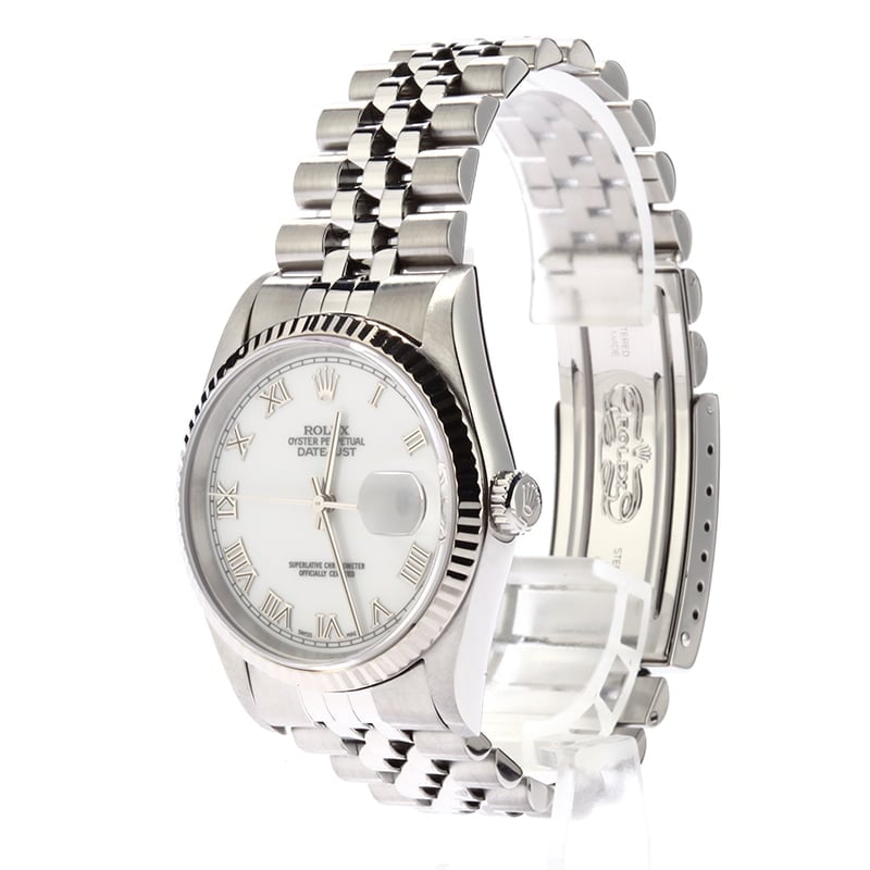 Pre Owned White Rolex Datejust 16234