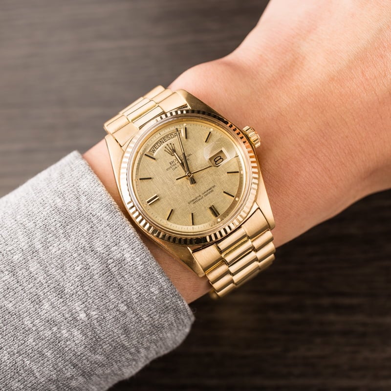 Used Rolex President 1803 Champagne Linen