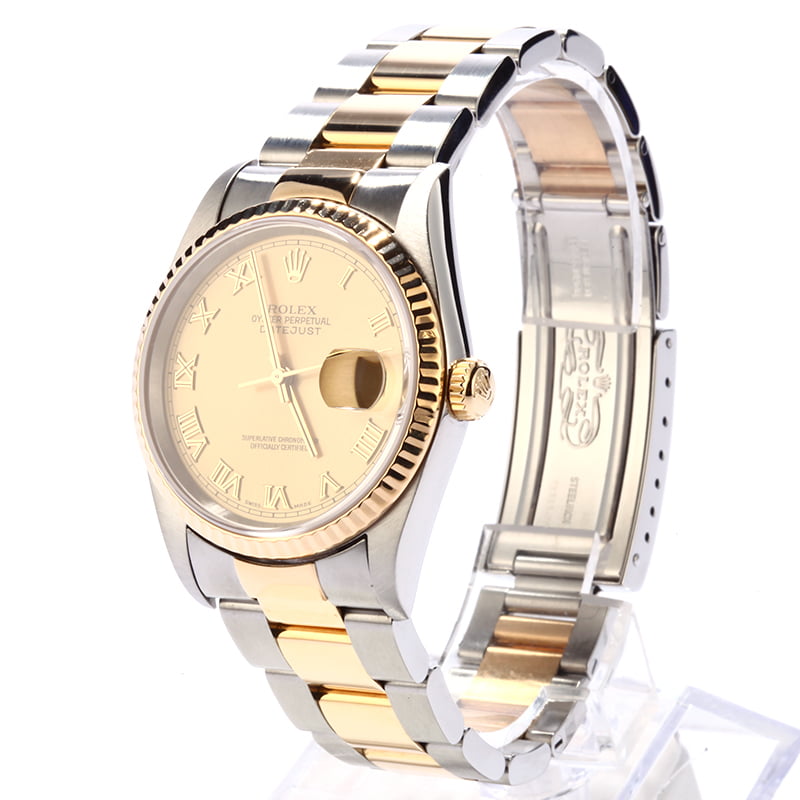 Rolex Datejust 16233 Champagne Dial with Two Tone Oyster