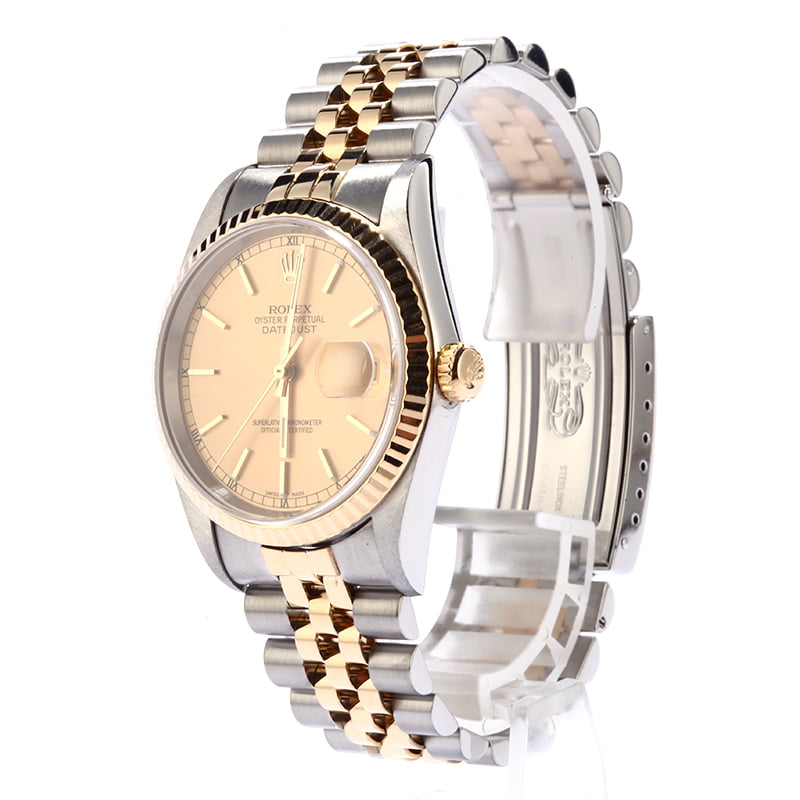 Used Rolex Datejust 16233 Champagne Dial Jubilee Band