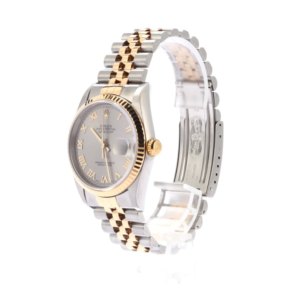 Rolex Two Tone Datejust 16233 Rhodium Dial