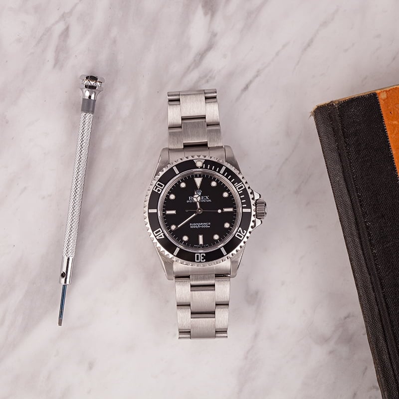 Pre Owned Rolex Submariner 14060 No Date Black Dial