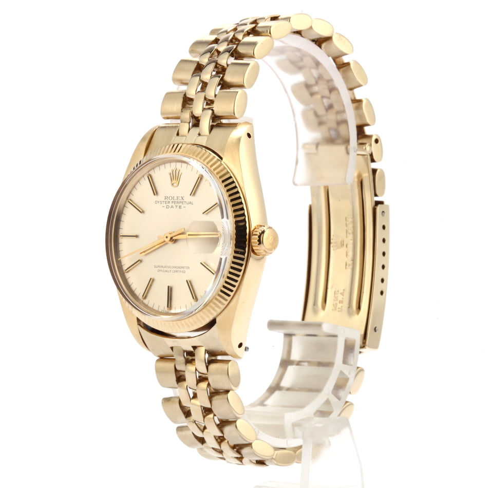 Pre-Owned Rolex Date 1503 Yellow Gold Oval Link Bracelet