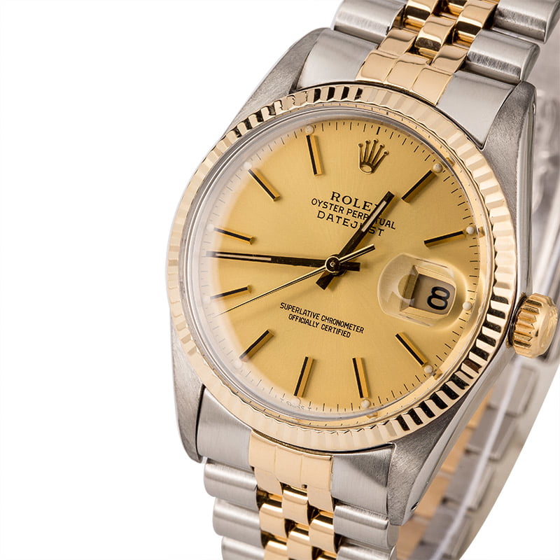 Pre Owned Rolex Datejust Champagne Index Dial 16013