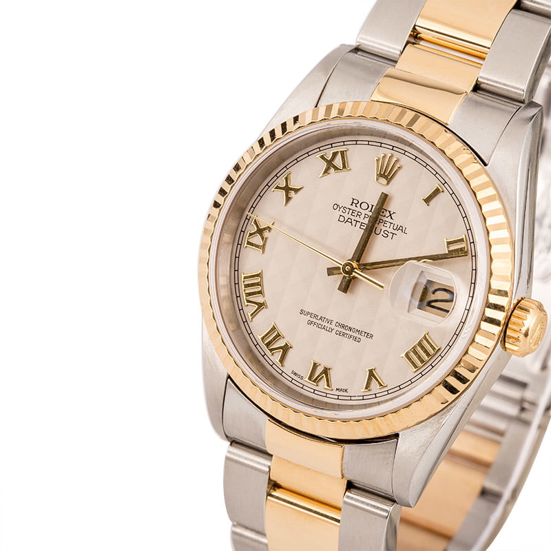 Pre Owned Rolex Datejust 16233 Ivory Pyramid Dial