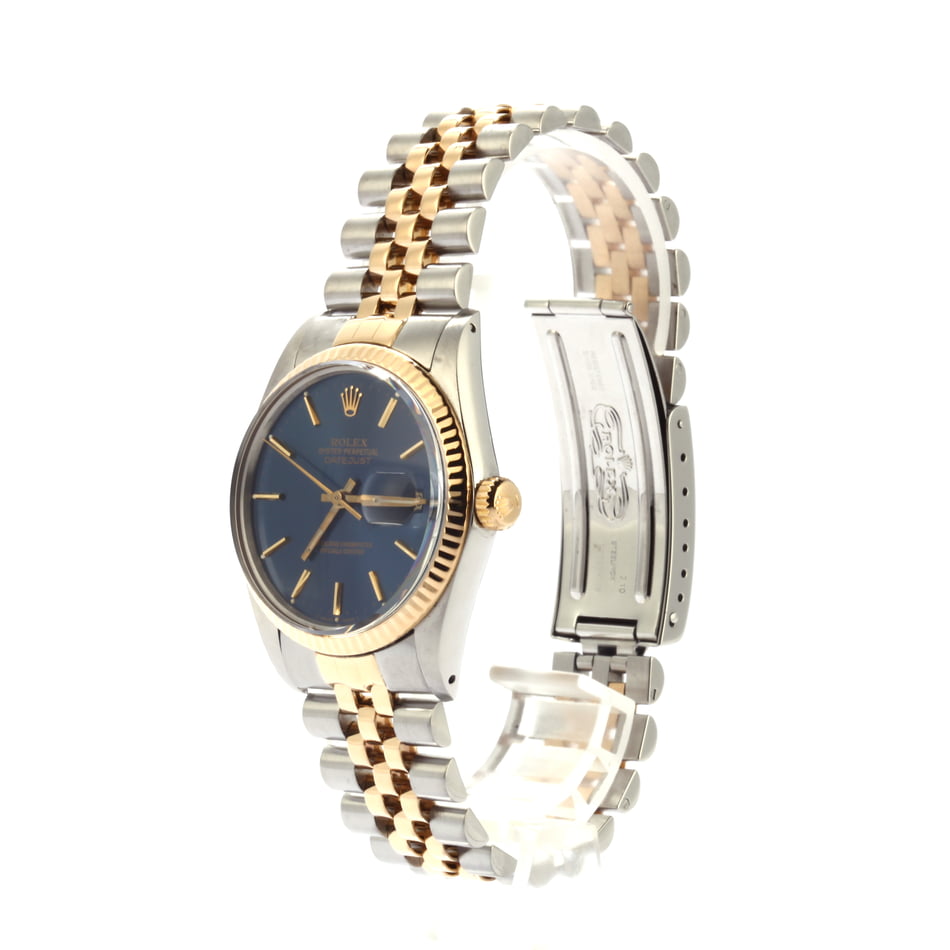 PreOwned Mens Rolex Datejust 16013 Blue Index Dial
