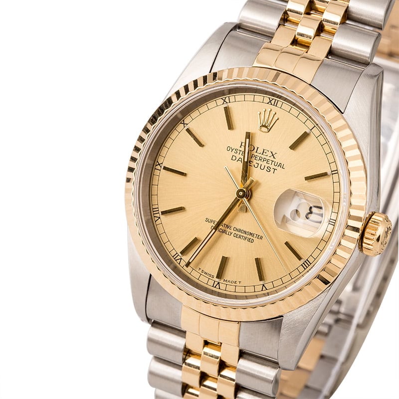 PreOwned Rolex Champagne Dial Datejust 16233