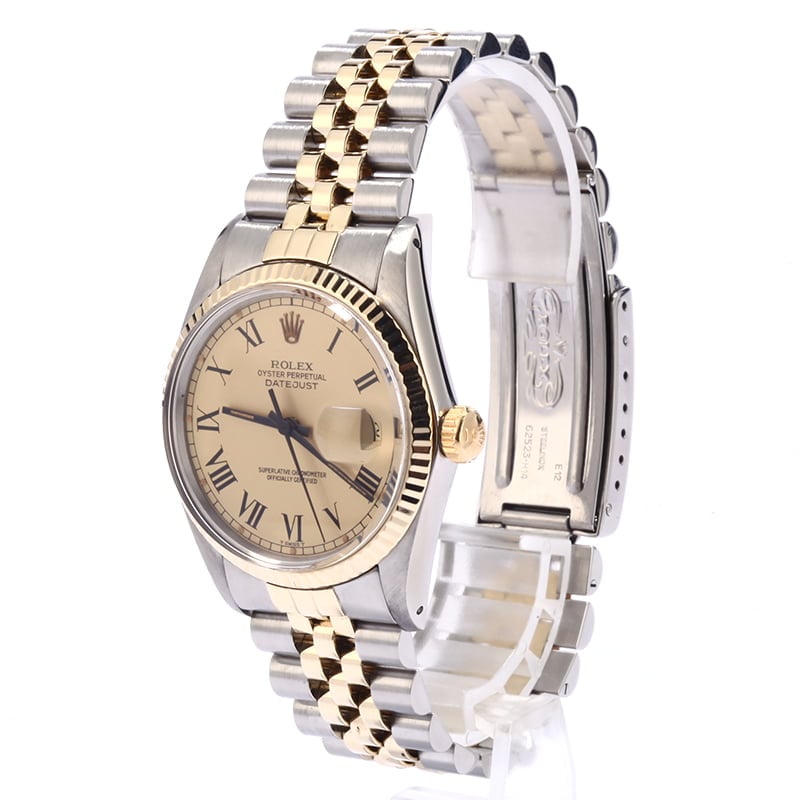 Pre Owned Rolex Datejust 16013 Matte Champagne Buckley Dial