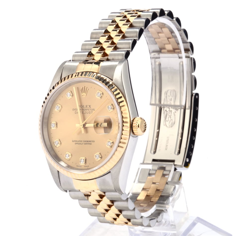 Used Rolex Datejust 16233 Diamond Champagne Dial