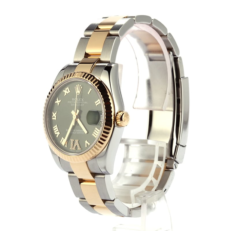 Used Rolex Datejust 178273 Mid-size Olive Green Dial