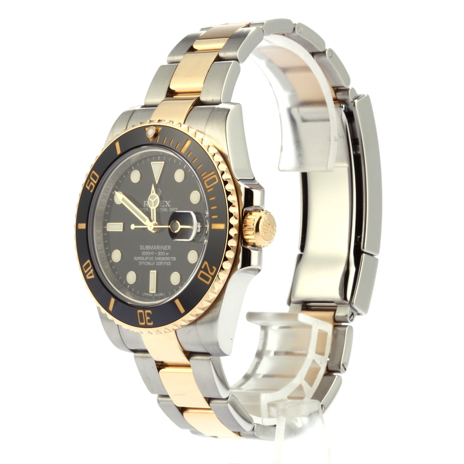 Pre Owned Rolex Submariner 116613 Two Tone Black Dial