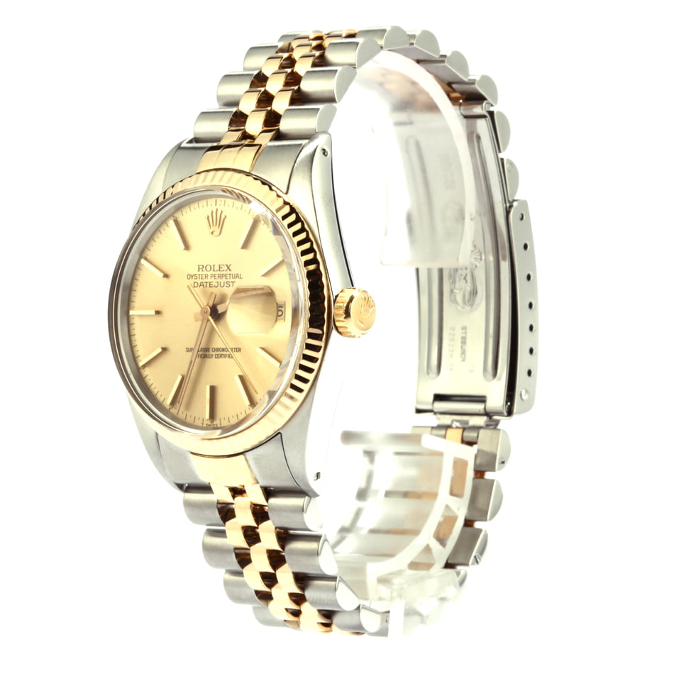 Used Rolex Datejust 16013 Two Tone Jubilee Band Champagne Dial