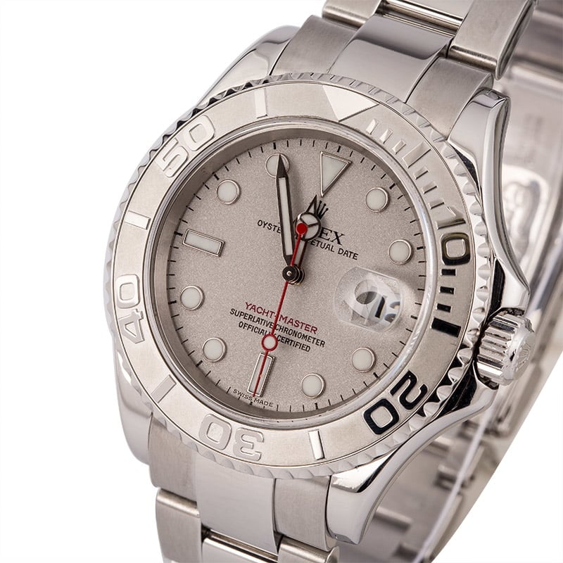 Used Rolex Yacht-Master 16622 Platinum Bezel and Dial 40MM Oyster Bracelet