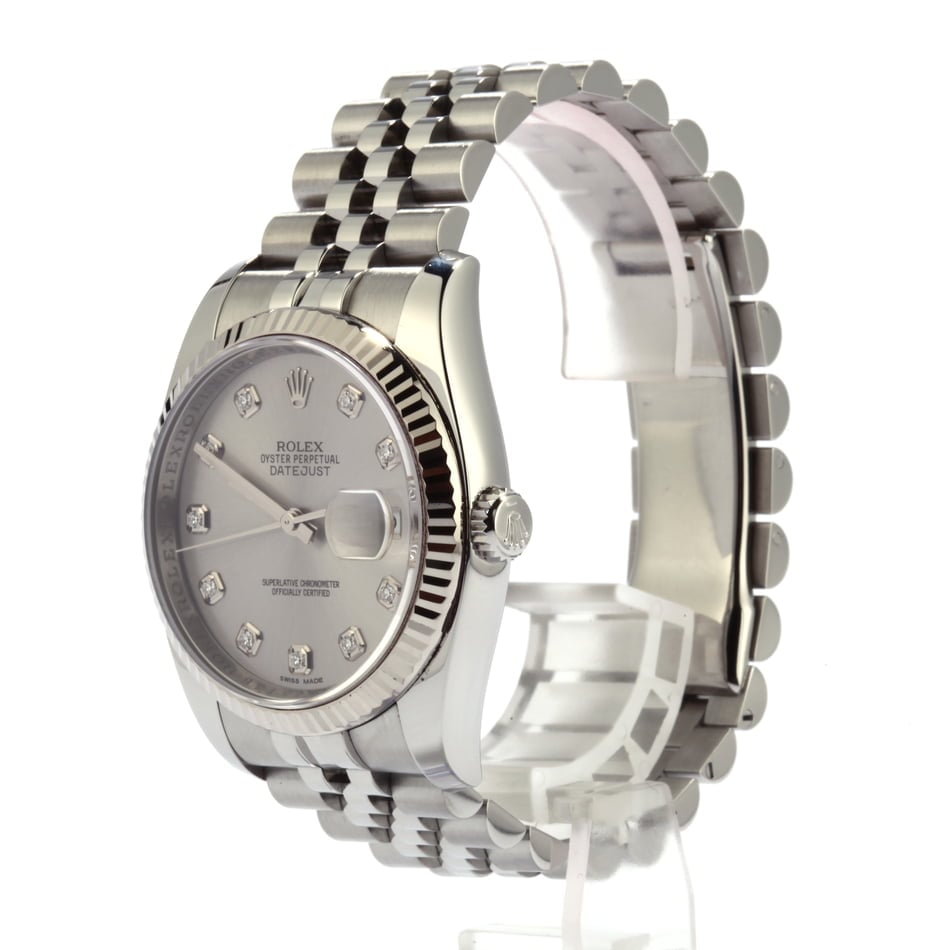 Pre-Owned Rolex Datejust 116234 Rhodium Diamond Dial