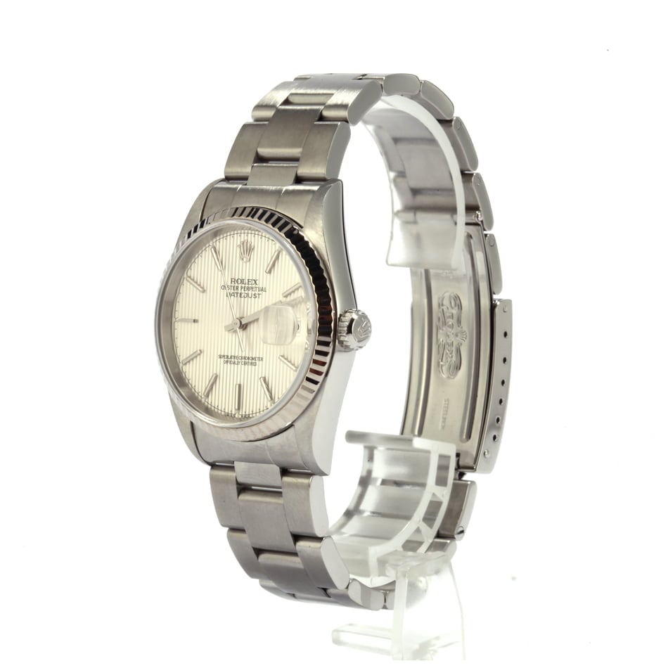 Pre-Owned Rolex DateJust 16234 Silver Tapestry Dial T