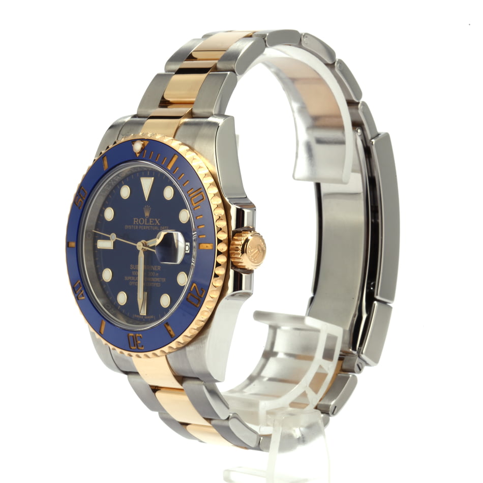 Used Rolex Submariner 116613 Two Tone with Sunburst Blue Dial