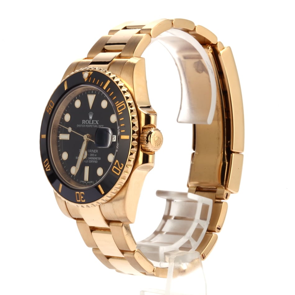 Rolex Submariner 116618 Ceramic Bezel Yellow Gold T