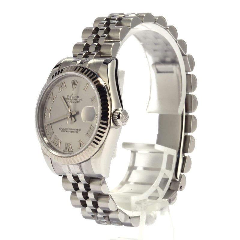 Mid-Size Rolex Datejust 178274 Rhodium Roman Dial