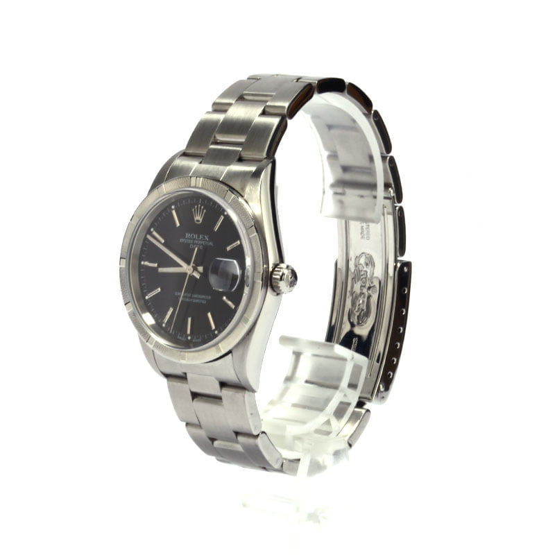 Pre-Owned Rolex Date 15210 Black Dial