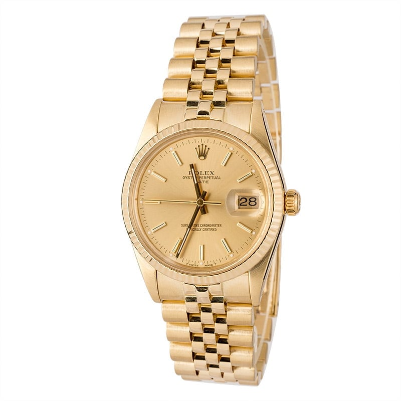 Pre-Owned Rolex Date 15037 Yellow Gold