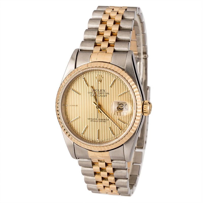 Rolex Datejust Champagne Tapestry Index Dial 16233