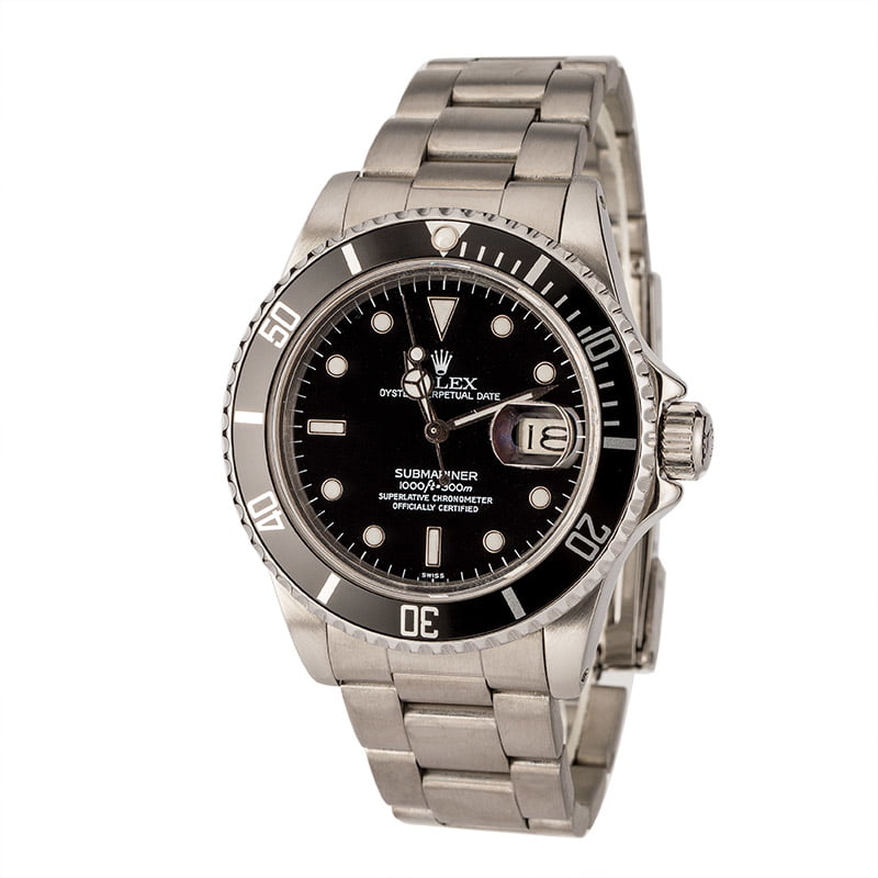 Pre-Owned Rolex Submariner 16800 Black Dial