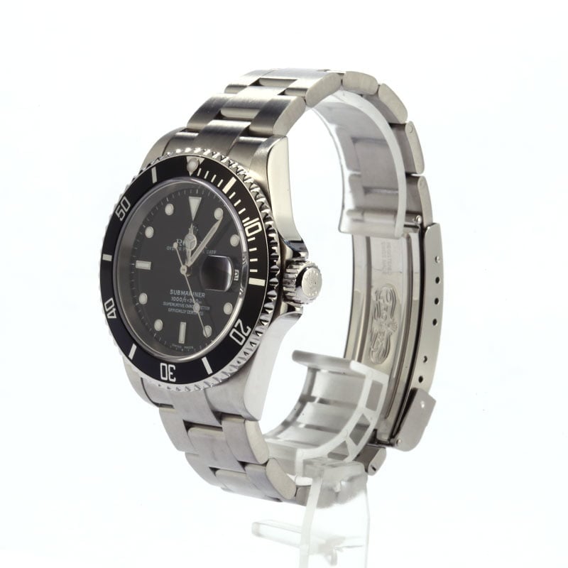 Rolex Submariner 16610 Black Dial No Holes Watch