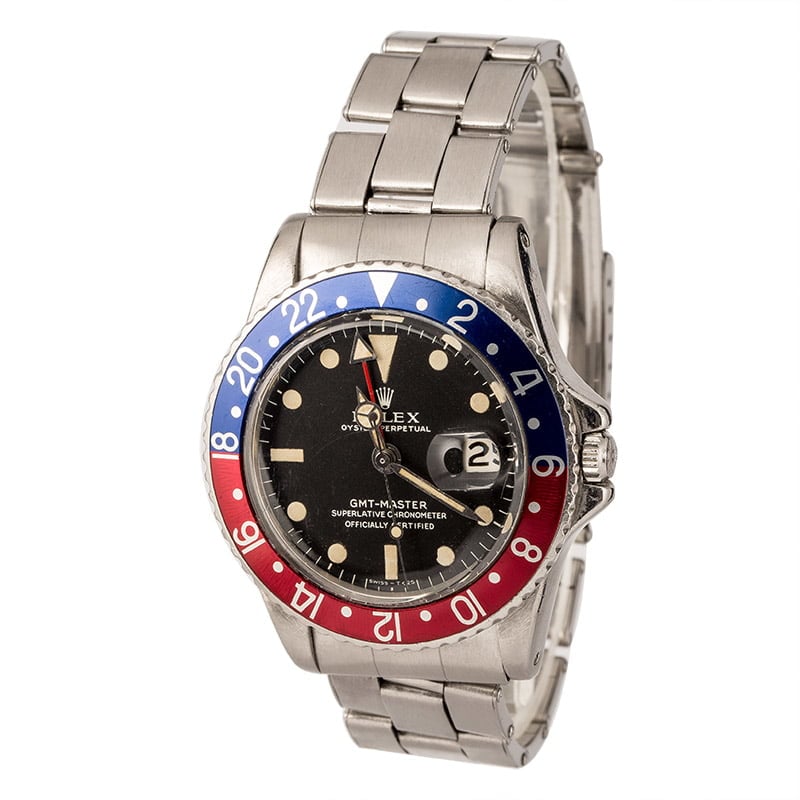 Vintage 1968 Rolex GMT-Master 1675 Stainless Steel