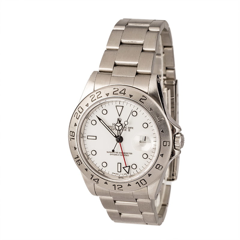 Pre-Owned Rolex Explorer II 16570 White Dial