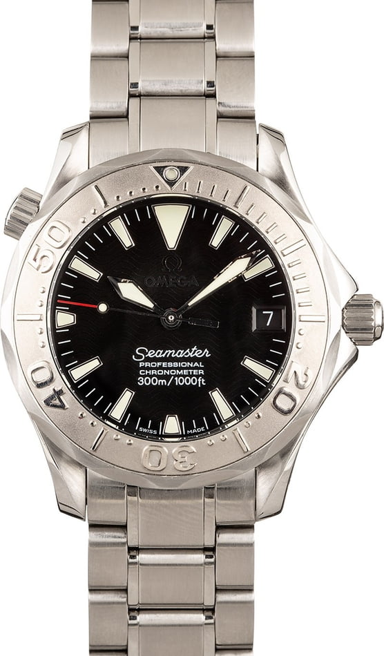 omega seamaster black wave dial