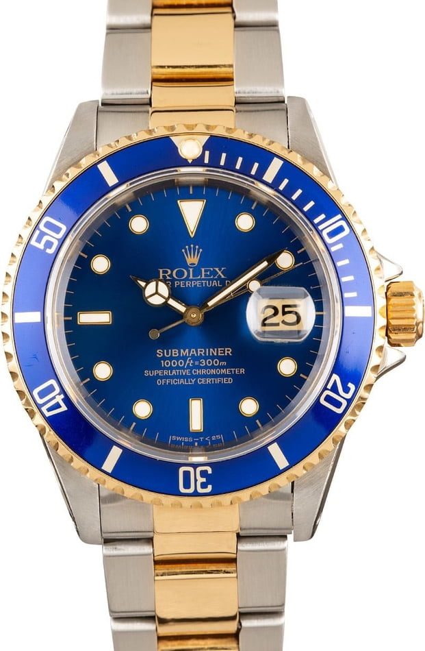 rolex sub blue and gold