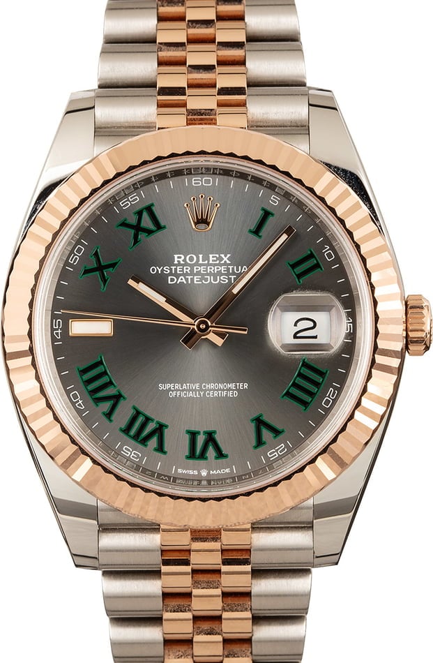 rolex datejust 41mm two tone rose gold