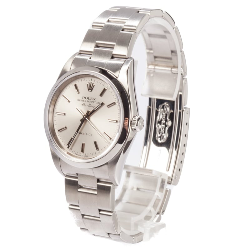 Men's Used Rolex Air King 14000 Silver Dial