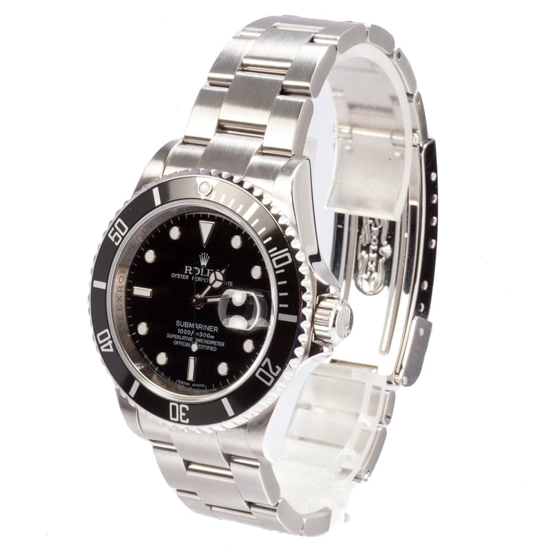 Men's Rolex Submariner 16610 Serial Engraved