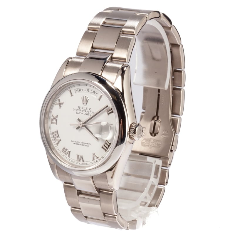 Pre-Owned Rolex Day-Date 118209 White Dial