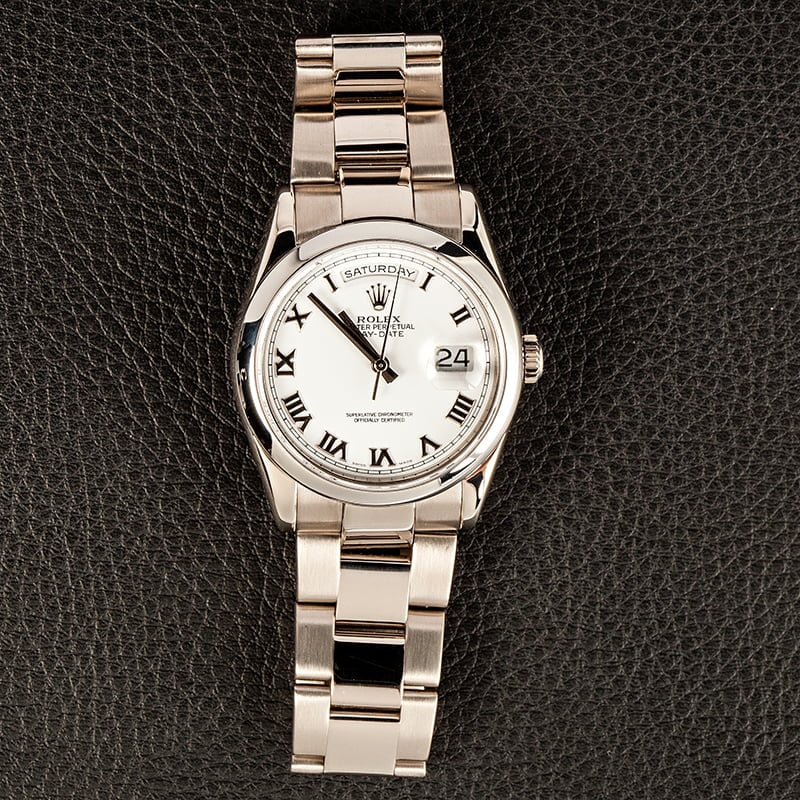 Pre-Owned Rolex Day-Date 118209 White Dial