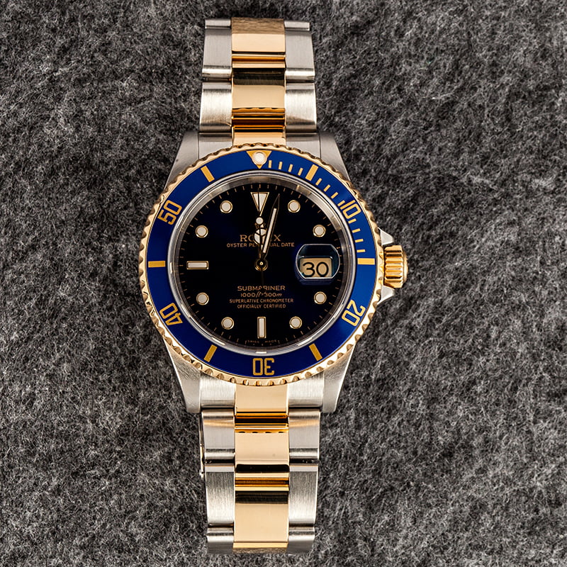 Rolex Submariner Steel and Gold Blue Dial 16613LB