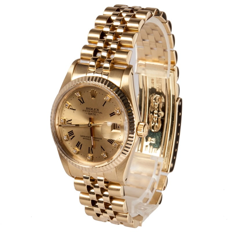 Pre Owned Rolex Date 15037 Champagne Dial