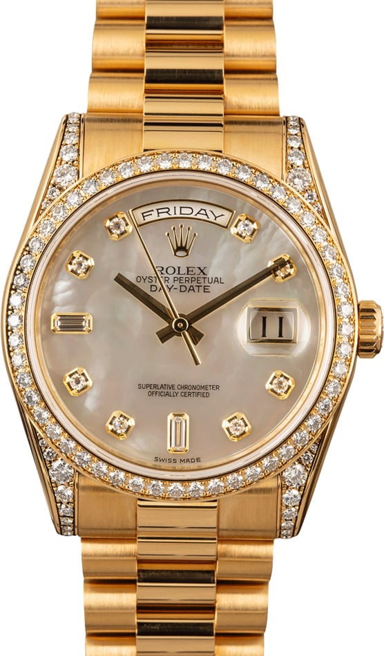 Rolex president gold discount diamond