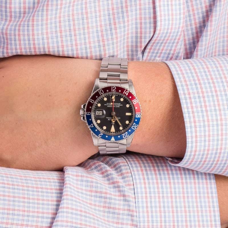 Vintage Pepsi Rolex GMT-Master 1675 Stainless Steel