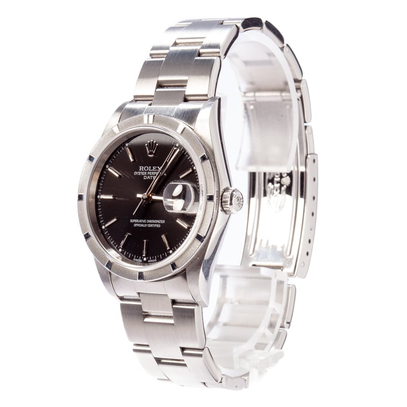 Men's Rolex Date 15210 Black Dial