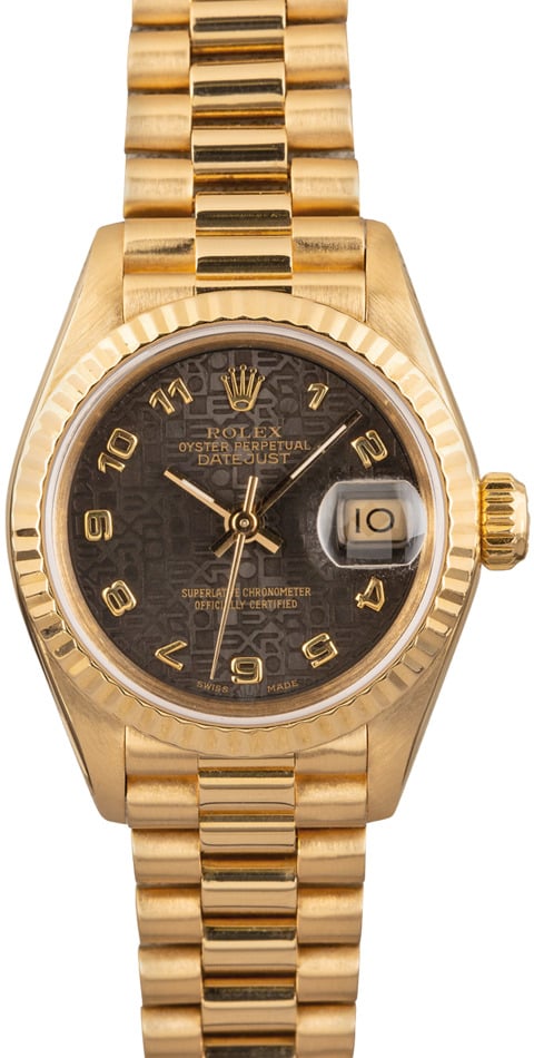 Ladies Rolex President 69178 Black Jubilee Dial