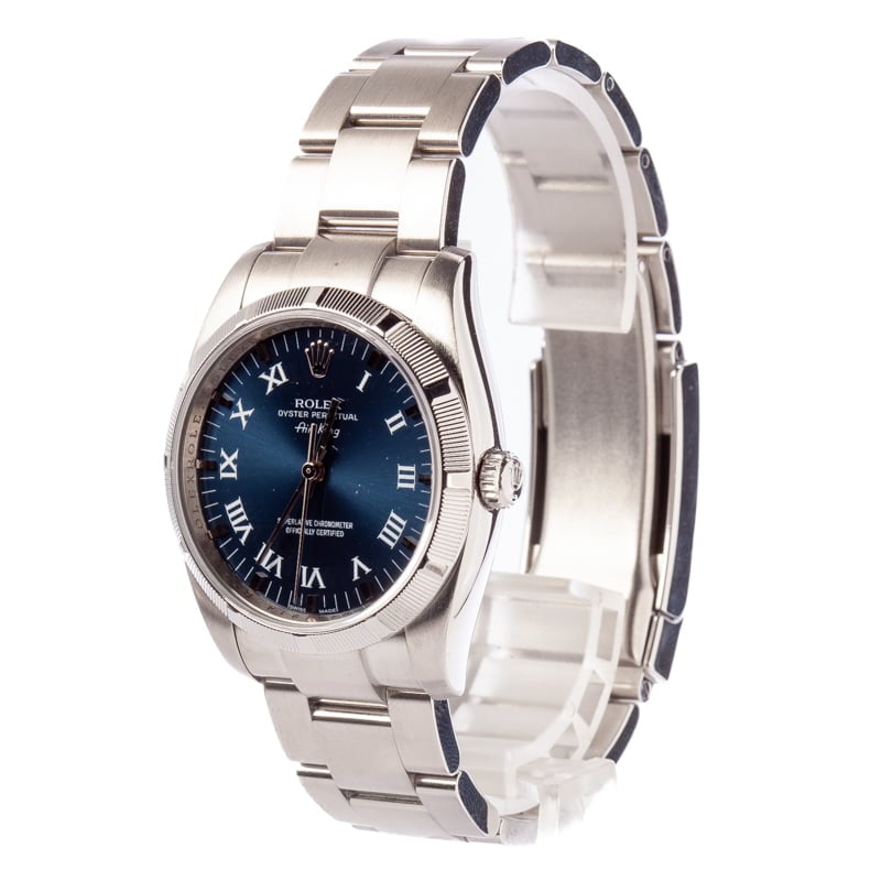 Pre-Owned Rolex Air King 114210 Blue Dial