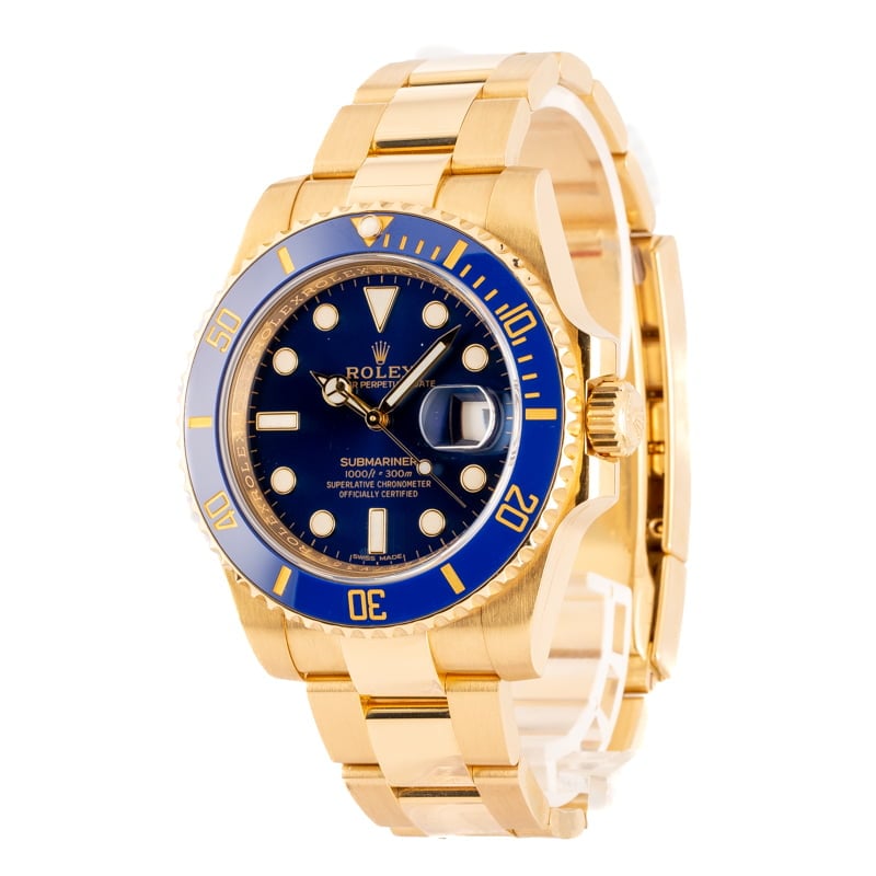 Rolex Gold Submariner 116618 Blue