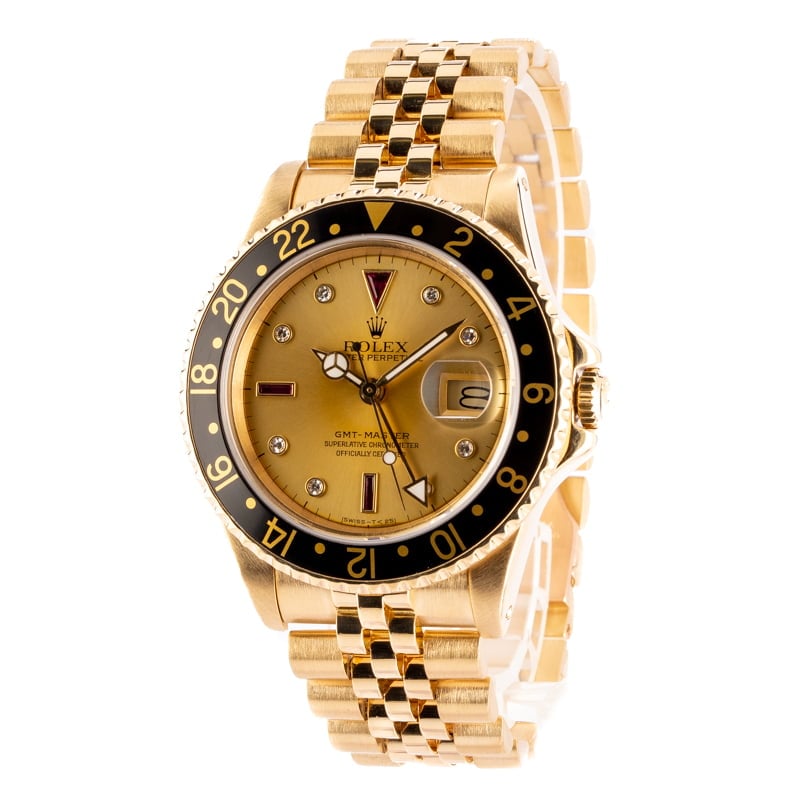 Men's Rolex GMT-Master 16758 Yellow Gold Jubilee