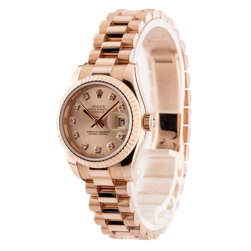 Ladies Rolex Datejust 179175 Everose Gold